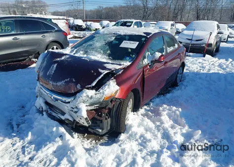 2012 Honda Civic Lx z USA, uszkodzony, nr VIN 19XFB2F52CE323710